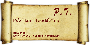 Péter Teodóra névjegykártya